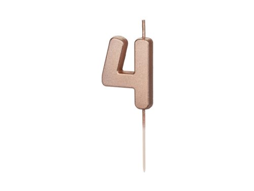 Szülinapi számgyertya "4" rózsaarany 4.5cm