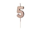 Szülinapi számgyertya "5" rózsaarany 4.5cm