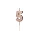Szülinapi számgyertya "5" rózsaarany 4.5cm