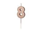 Szülinapi számgyertya "8" rózsaarany 4.5cm