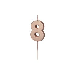 Szülinapi számgyertya "8" rózsaarany 4.5cm