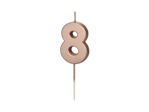 Szülinapi számgyertya "8" rózsaarany 4.5cm