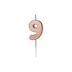 Szülinapi számgyertya "9" rózsaarany 4.5cm