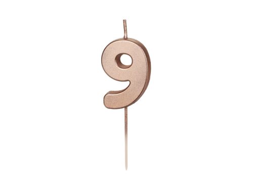 Szülinapi számgyertya "9" rózsaarany 4.5cm