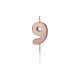 Szülinapi számgyertya "9" rózsaarany 4.5cm