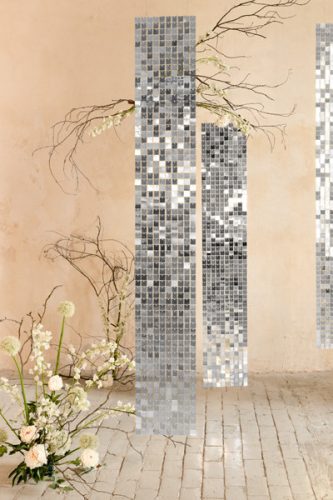 Flitter háttérpanel - ezüst 30x30 cm