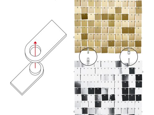 Flitter háttérpanel - arany 30x30 cm