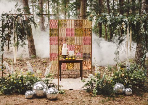 Flitter háttérpanel - réz 30x30 cm