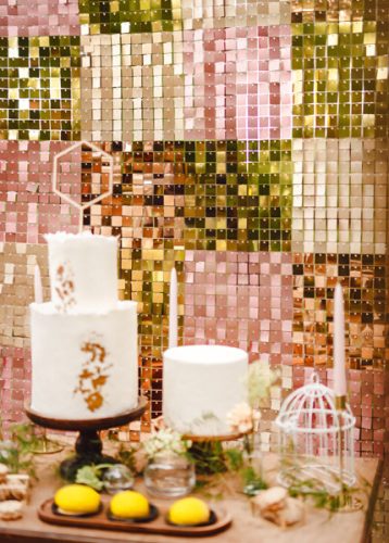 Flitter háttérpanel - réz 30x30 cm