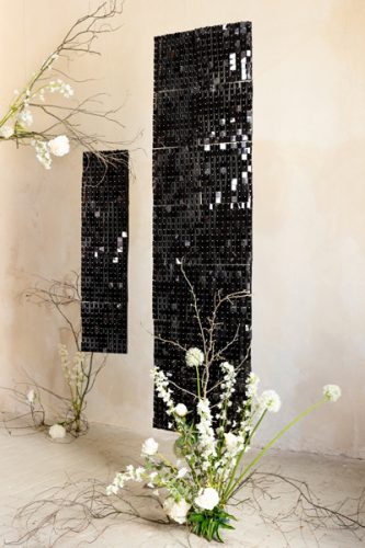 Flitter háttérpanel - fekete 30x30 cm