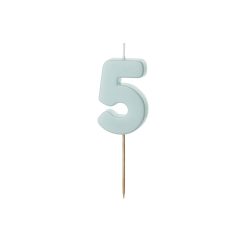 Szülinapi számgyertya "5" világoskék