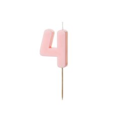 Szülinapi számgyertya "4" rózsaszín 5.5 cm