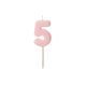 Szülinapi számgyertya "5" rózsaszín 5.5 cm