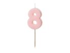 Szülinapi számgyertya "8" rózsaszín 5.5 cm