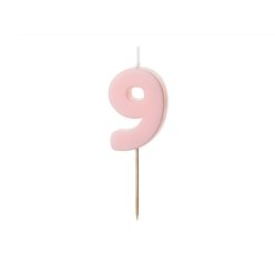 Szülinapi számgyertya "9" rózsaszín 5.5 cm