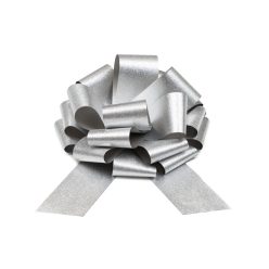 DIY dekoratív masni ezüst 30 cm