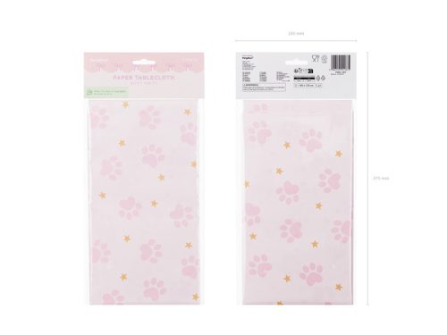 Papír asztalterítő Cica mancsnyom mintás 180x120 cm