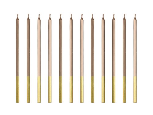 Születésnapi gyertya 14cm rózsaarany (12 db)