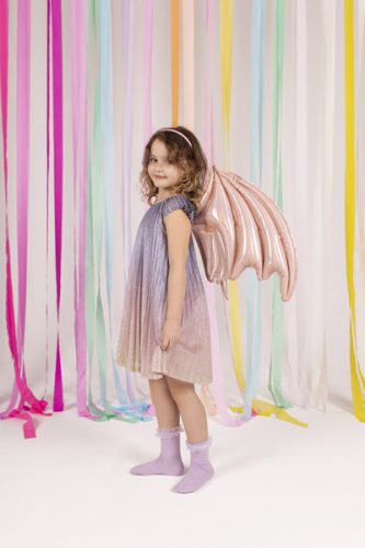 Fólia lufi denevérszárnyak rózsaszín holografikus 85 x 50 cm (1 db)