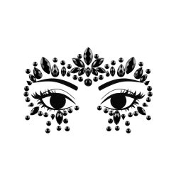 Arcdekorációs kristályok fekete