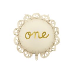 Bézs Fólia Lufi "One" arany felirattal