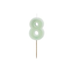 Szülinapi számgyertya "8" pasztell zöld 6 cm