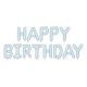 Fólia lufi Happy Birthday felirat Pasztell Kék (340x35 cm)