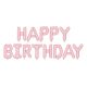 Fólia lufi Happy Birthday felirat rózsaszín