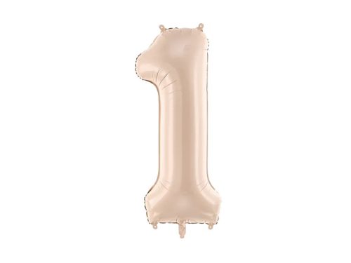 Szám fólia lufi ''1'' 72cm sötét bézs