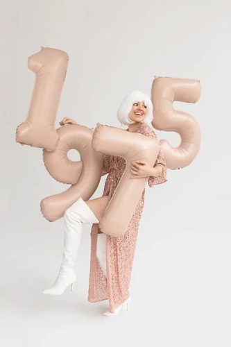 Szám fólia lufi ''1'' 72cm sötét bézs