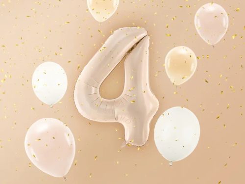 Szám fólia lufi ''4'' 72cm sötét bézs