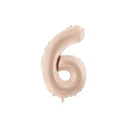  Szám fólia lufi ''6'' 72cm sötét bézs