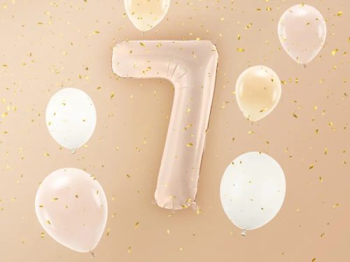 Szám fólia lufi ''7'' 72cm sötét bézs