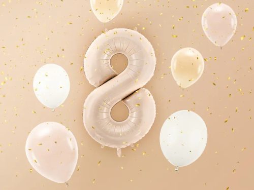 Szám fólia lufi ''8'' 72cm sötét bézs