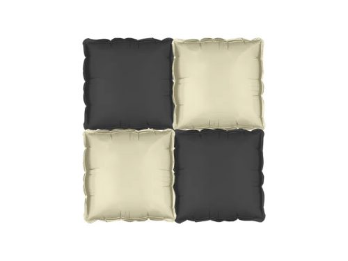 Fólia léggömb háttér kétoldalas fekete / Bézs négyzet - 35 x 35 cm (4 db)