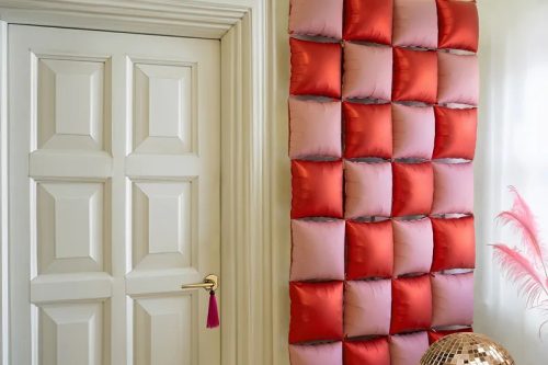 Fólia léggömb háttér kétoldalas Piros / Rózsaszín négyzet - 35 x 35 cm (4 db)