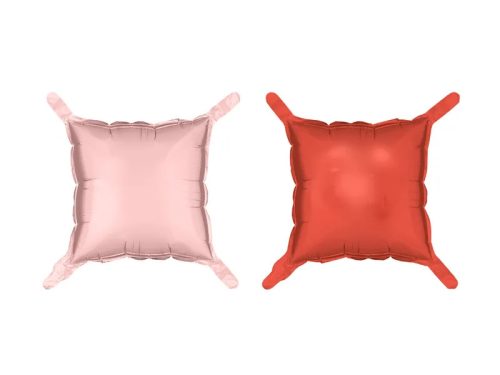 Fólia léggömb háttér kétoldalas Piros / Rózsaszín négyzet - 35 x 35 cm (4 db)