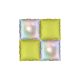 Fólia léggömb háttér kétoldalas Holografikus / Neon sárga négyzet - 35 x 35 cm (4 db)