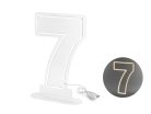 Neon LED szám dekoráció "7" 50 cm fehér