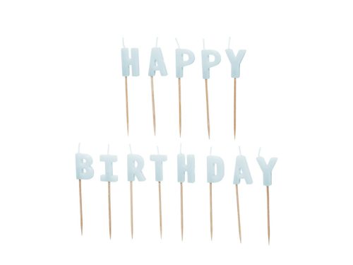 Születésnapi Gyertyák "Happy Birthday" paszetell kék