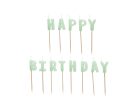 Születésnapi Gyertyák "Happy Birthday" paszetell zöld