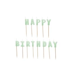   Születésnapi Gyertyák "Happy Birthday" paszetell zöld