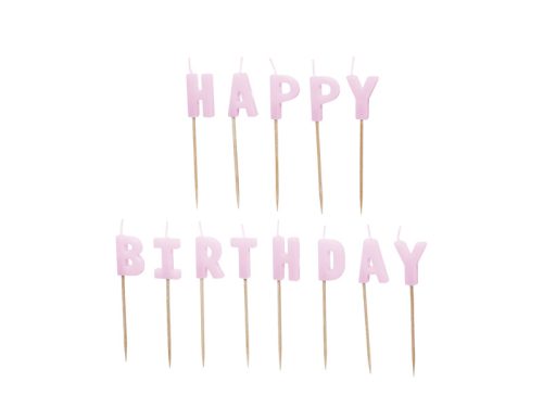 Születésnapi Gyertyák "Happy Birthday" paszetell lila