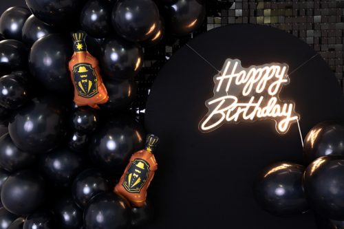 Neon LED Felirat – „Happy Birthday”, fehér (40 x 29cm)