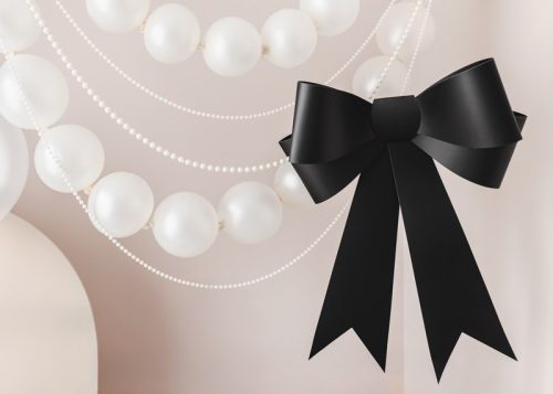 DIY dekoratív masni – fekete színben 55x71 cm