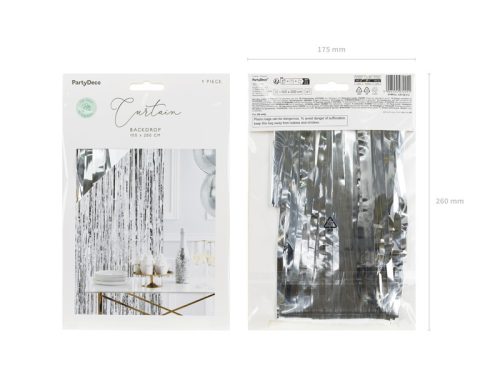 Party függöny - ezüts 100x200cm