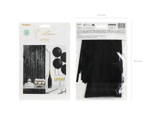 Party függöny - fekete 100x200cm