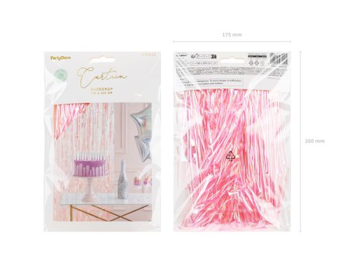 Party függöny - rózsaszín irizáló 100x200cm