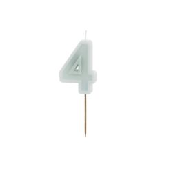 Szülinapi számgyertya "4" pasztell menta 6 cm