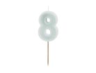 Szülinapi számgyertya "8" pasztell menta 6 cm